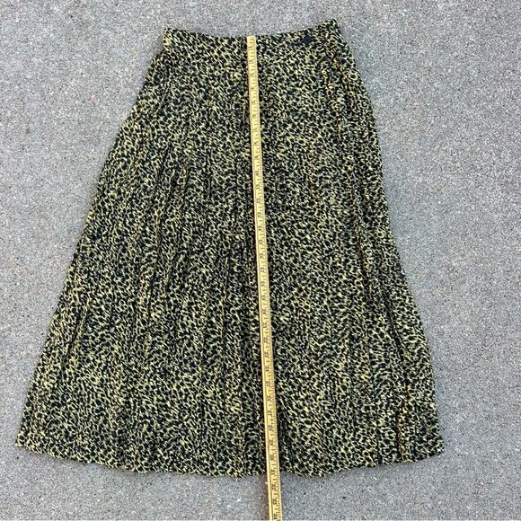 VTG 80s Gianni Versace Italy Silk Leopard Print Wrap Skirt Black Yellow Size II - Picture 10 of 10